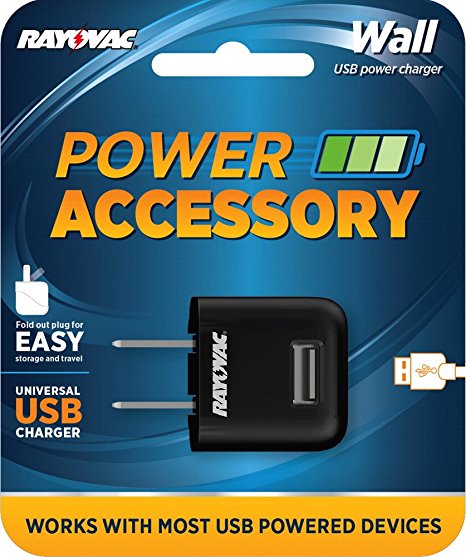 Rayovac Single USB Wall Charger, 1.0 Amp (PS69A)