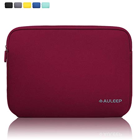 AULEEP 15-15.6 Inch Laptop Sleeves, Neoprene Notebook Computer Pocket Tablet Carrying Sleeve/Water-Resistant Compatible Laptop Sleeve for Acer/Asus/Dell/Lenovo/HP, Wine Red