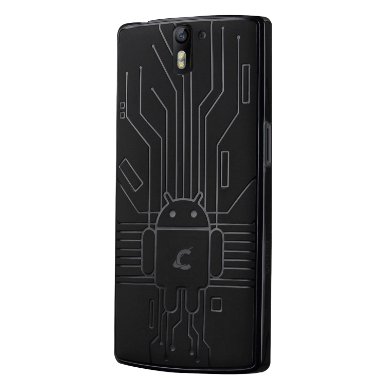 OnePlus One Case, Cruzerlite Bugdroid Circuit TPU Case Compatible for OnePlus One - Black