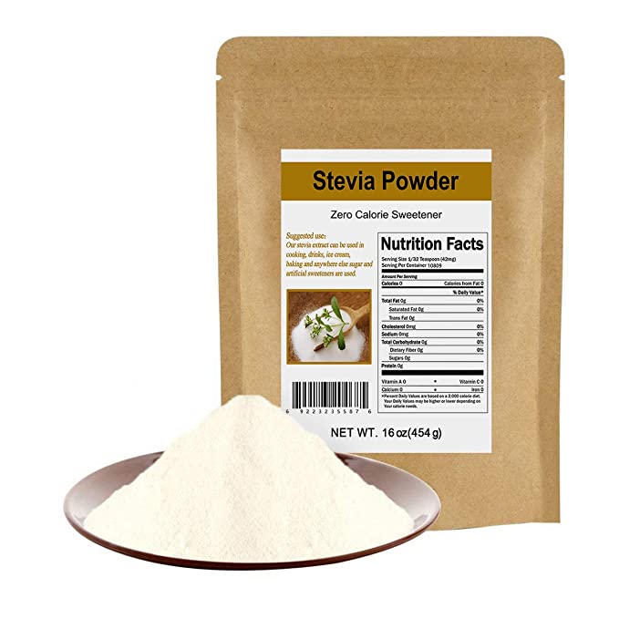 CCnature sugar substitute stevia powder 16oz, natural, pure and healthy