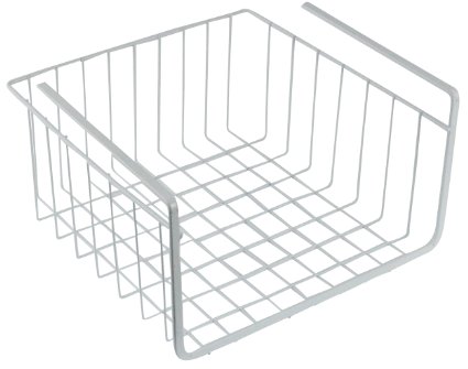 Southern Homewares White Wire Under Shelf Storage Organization Basket, 10", White