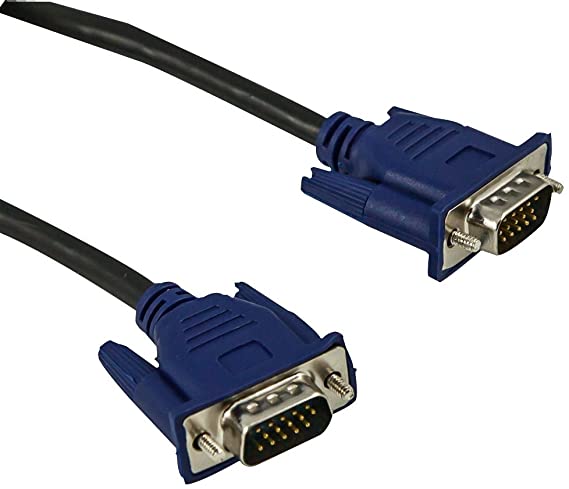 Fullink Blue Connectors HD15 Male to Male SVGA VGA Long Video Monitor Cable - 3 Feet