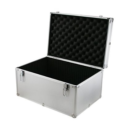 Aluminium Flight Case Silver DJ Tool Box 450x310x240mm Internal Divider