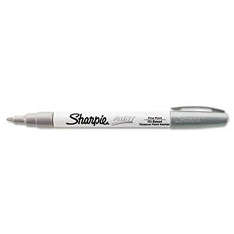 Sharpie Oil-Based Paint Markers, Fine Point, Silver, Pack of 3