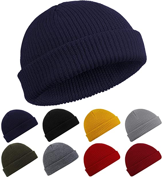 SATINIOR Trawler Beanie Watch Hat Roll up Edge Skullcap Fisherman Beanie for Men Women