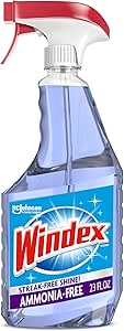 Windex Ammonia-Free Glass and Window Cleaner Spray Bottle (Pack of 1) | Crystal Rain | 23 Fl Oz