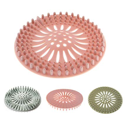 MaberryTech Direct Shower Drain Covers Hair Catcher, 3 Pack Rubber Hair Stopper Sink Strainer Universal Drain Cover Silicone Filter for Kitchen Bathroom and Bath tub
