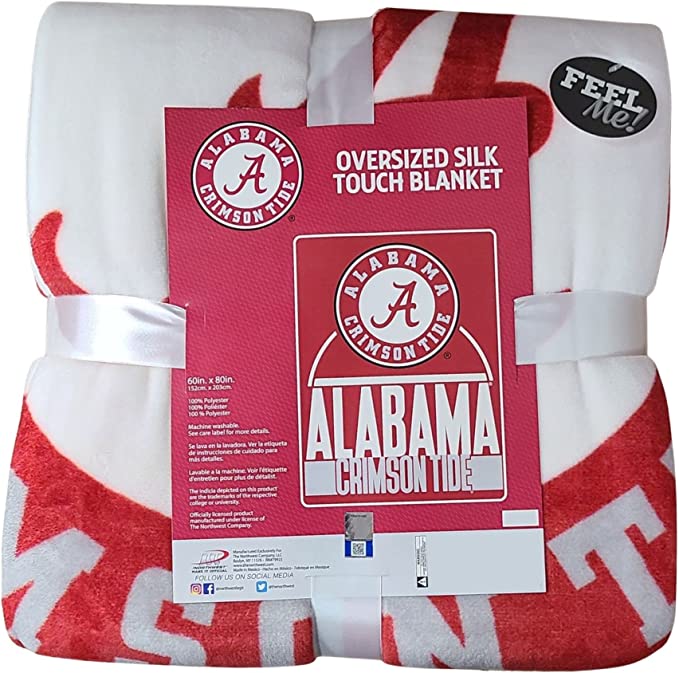 The Northwest Company Officially Licensed NCAA Alabama Crimson Tide Silk Touch Oversized Keepsake Throw Blanket 60"x80"