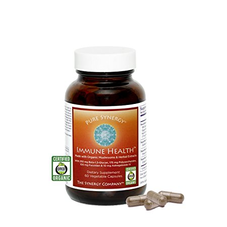 Pure Synergy Immune Health with Organic Mushrooms Astragalus Fucoidan Beta-Glucan 60 Vegetable Capsules by The Synergy Company