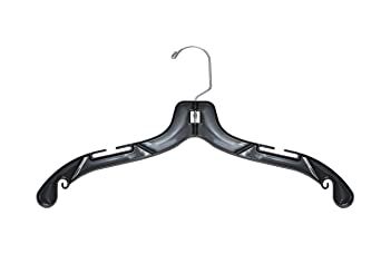NAHANCO 2507 Plastic Dress Hanger, Medium Weight, 17", Black (Pack of 100)