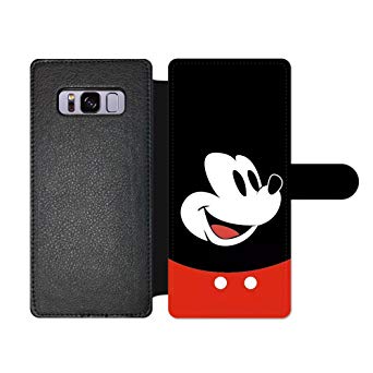 GSPSTORE Samsung Galaxy S8 Wallet Case,Disney Mickey Mouse and Minnie Cute Cartoon Pattern Flip Pu Wallet Case with Card Pockets for Samsung Galaxy S8#08