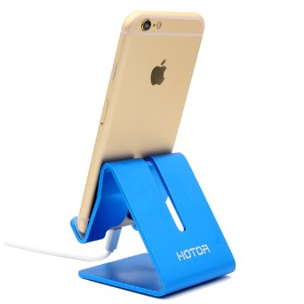 HOTOR Solid Aluminum Desk Desktop Stand for iPhone 6 6 plus 4 4s 5 5s 5c iPad 2/3 air mini/Samsung Galaxy S3/5 HTC ONE M7 Blackberry Tablet Tab Google Nexus Lumia and other Smartphone,Blue