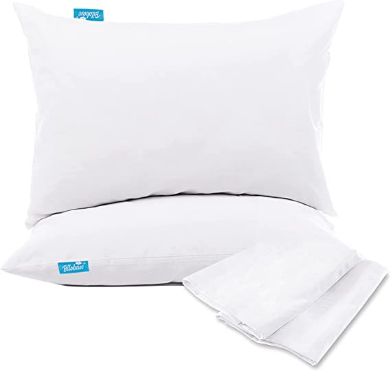 King Pillow Protector 2 Count Soft & Noiseless & 100% Waterproof with Smooth Zipper Machine Washable Pillow Protector