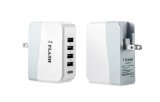 iFlash 20W  4 A 4-Port USB Wall Charger with Folding Plug and Narrow Footprint Portable Travel Charger For iPhone 6S Plus  6 Plus  6S  6  5S 5C 5 4S 4 iPad Air 2 Mini 234 Samsung Galaxy S6 Plus  S6  S6 Edge  S5 S4 S3 Note 5432 Samsung Galaxy Tab 4 3 2 Pro S Android Smartphones Tablets HTC ONE M9M8M7 LG G4G3G2 White Color