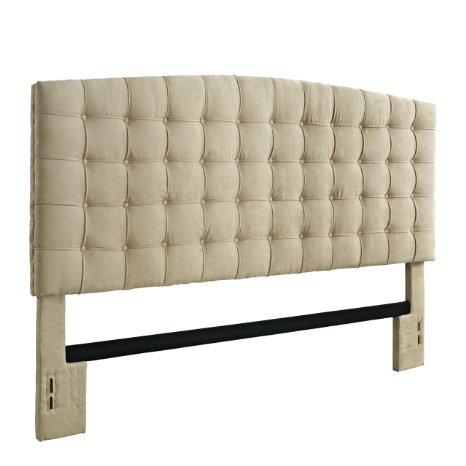 Dorel Living King Headboard, Beige Microfiber