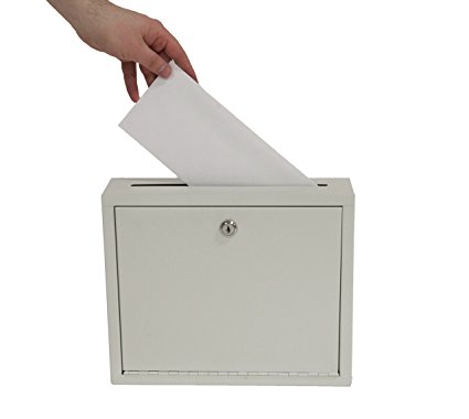 AdirOffice Multi Purpose, Mail Box, Drop Box, Suggestion Box, Wall Mountable,  3" x 10" x 12" - Sand Beige