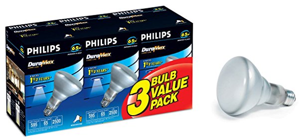 Philips 167718 65-Watt BR30 DuraMax Indoor Flood 3 Light Bulbs