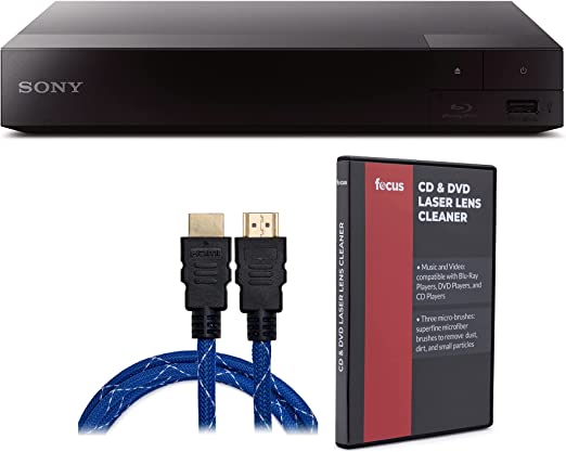 Sony BDP-S3700 Home Theater Streaming Blu-Ray Disc Player (Black) with Focus DVD Lens Cleaner and High Performance Bundle (3 Items)