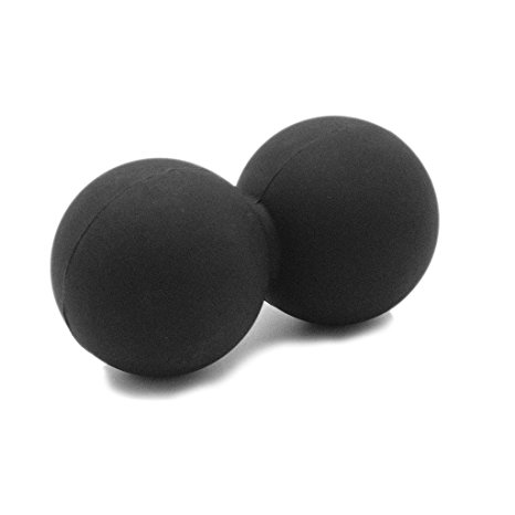 Sportsun Double Lacrosse Massage Ball for Thoracic Spine, Peanut Massage ball - Upper Back, Neck for Mobility Work, Black Color