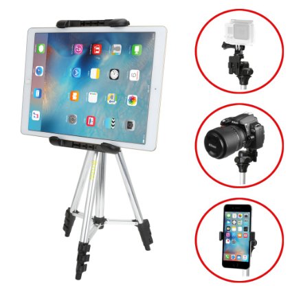 iKross 41-inch Portable Light weight Tripod with Adapters for Gopro HERO, Apple iPhone, iPad, Samsung Smartphone, Tablet, Digital Camera and more