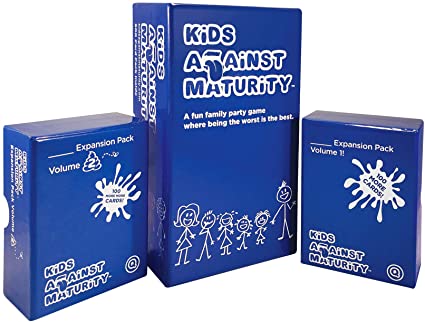 Kids Against Maturity: Card Game for Kids and Humanity, Super Fun Hilarious for Family Party Game Night, Combo Pack with Expansion #1 and #2