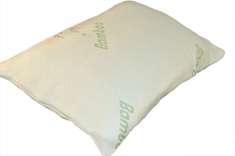 Slumber Max: Shredded Memory Foam Pillow with Bamboo Cover. Standard Size, Hotel Quality Soft Memory Foam, Stay Cool Bamboo Cover, Perfect For Back or Side Sleepers