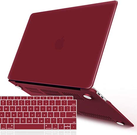 IBENZER MacBook Air 13 Inch Case 2019 2018 Release New Version A1932, Soft Touch Hard Case Shell Cover for Apple MacBook Air 13 Retina with Touch ID with Keyboard Cover, Wine Red, MMA-T13WR 1