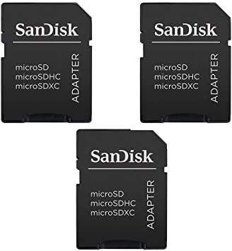 3 Pack -Sandisk MicroSD MicroSDHC to SD SDHC Adapter. Works with Memory Cards up to 32GB Capacity (Bulk Packaged).