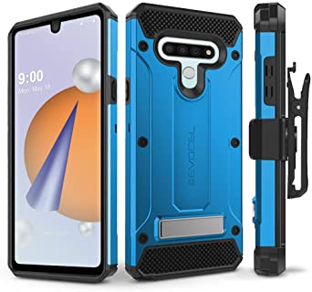 Evocel LG Stylo 6 Case Explorer Series Pro with Glass Screen Protector and Belt Clip Holster for LG Stylo 6, Blue