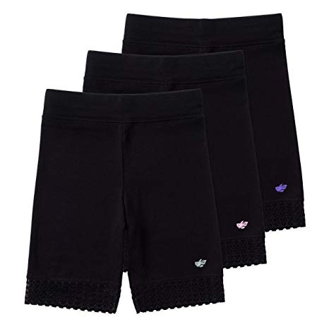 Lucky & Me | 3 Pack of Jada Little Girls Bike Shorts | Tagless | Super Soft Cotton with Lace Trim | Good Coverage