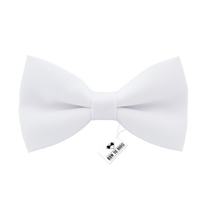 Classic Pre-Tied Bow Tie Formal Solid Tuxedo for Adults & Children, by Bow Tie House