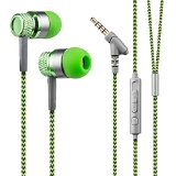 Kanen 35mm Hands-free Stereo In Ear Headphone Low Bass Headset with Mic for Smartphones Samsung S6A8S6 edge iPhones 66 plus5siPod HTCSony LG G3 mini Google Nexus Lumia Window Phones Green