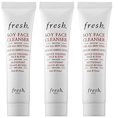 Fresh Soy Face Cleanser For All Skin Types .6 Ounce Mini Travel Size Lot Of 3