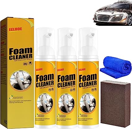 Car Magic Foam Cleaner, Multi-Purpose Foam Cleaner, Foam Cleaner All Purpose, Foam Cleaner for car, Powerful Stain Removal Kit (30ml, 3pcs)