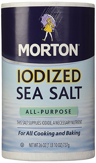 Morton Salt Iodized Sea Salt, 26 oz, 2 pk