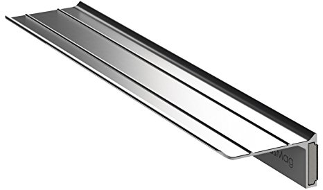 GlasMag 24" Platinum Magnetic Tray for Glass Whiteboards. Satin Anodized Aluminum Finish. Spacious Platform. Powerful Neodymium Magnets. Marker   Eraser Tray