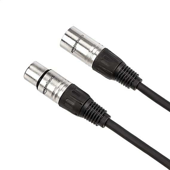 AmazonBasics XLR Male to Female Microphone Cable - 3 Feet, 2-Pack