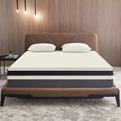 Nutan 2-inch Foam Mattress Topper | Relaxing and Comfy Bed Toppers for Back Problems, Supporting Bed Pads with Luxurious Softness, Orthopedic Support for Better Sleep, Twin, White