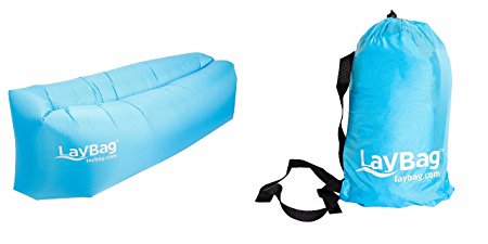 Laybag Inflatable Air Lounge Sofa Hammock - Perfect For Outdoor/Indoor Camping, BBQ, Travelling, Hiking, Beach, Airports, Super-Strong Nylon Fabric For Mountains Or on Snow with FREE Carrying Bag