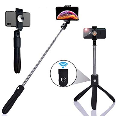 Selfie Stick,HiSung Extendable Selfie Stick Tripod with Detachable Wireless Remote and Tripod Stand for iPhone X/iPhone 8/8 Plus/iPhone 7/7 Plus, Galaxy S9/S9 Plus/S8/S8 Plus/Note8,Huawei,More