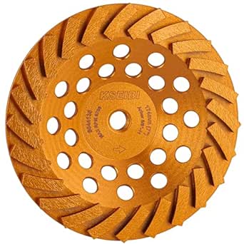 KSEIBI 644138 Diamond Concrete Grinding Wheel 7 inch for Polishing and Cleaning Stone Concrete Surface, Cement, Marble, Rock, Granite, and Thinset Removing, 5/8"-11 Arbor