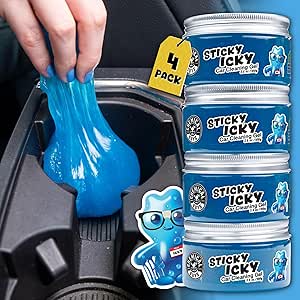 Chemical Guys Sticky Icky Car Cleaning Gel CJB1004, Green Apple Scent - Detailing Kit, Automotive Dust Car Crevice Cleaner, Slime Auto Air Vent, Cleaning Putty For Keyboard Cleaner