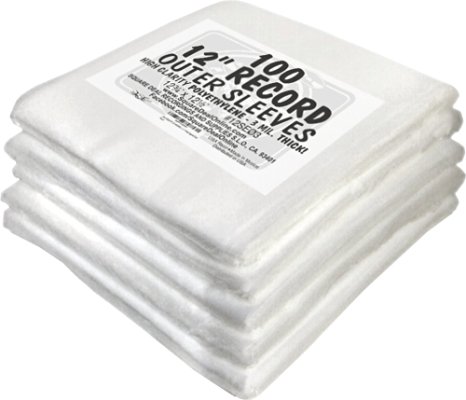 (500) 12" Record Outer Sleeves - INDUSTRY STANDARD 3mil Thick Polyethylene - 12 3/4" x 12 1/2"