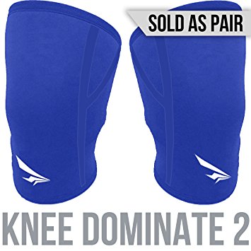 2nd Era Knee Dominate 2 - Best Premium Neoprene Double Seem Compression Knee Support Sleeves Brace Wraps - For Elite Athletes: Powerlifting, Bodybuilding, and Weight Lifting - Sold as Pair