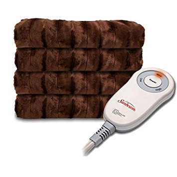 Sunbeam Faux Fur Ultra-Soft Heated Electric Throw Blanket - Walnut Brown