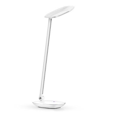 AVANTEK LED Desk Lamp Foldable Dimmable Eye-Caring Touch Light with 3-Level Dimmer USB Charging Port and Touch-Sensitive Control Panel 10W Cool White