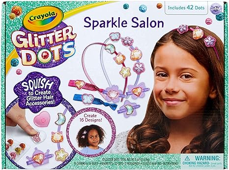 Crayola Glitter Dots Salon Hair Clips, DIY Kids Craft with Hair Accessories, Gift