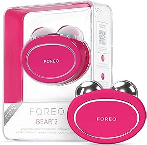 FOREO BEAR 2 Gesichtsmassagegerät mit Mikrostrom für Face Lifting & Toning - Anti Aging Gerät - Strafft & Festigt - Nicht-invasives Tool -Fuchsia