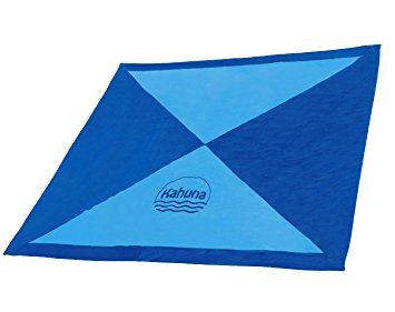 Kahuna 'Next Gen' Parachute Beach Blanket - XXL Extra Large 8x8 Feet and XL 7x7 Feet - The Biggest Sand Proof Beach Sheet Picnic Blanket Available - Portable, Lightweight, Quick-drying, Sand Pockets