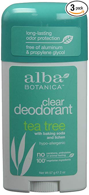 ALBA BOTANICA STICK DEOD,TEA TREE, 2 OZ, 3 pack